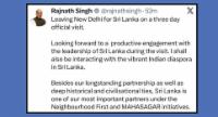 Rajnath Singh Seeks Stronger India-Lanka Ties